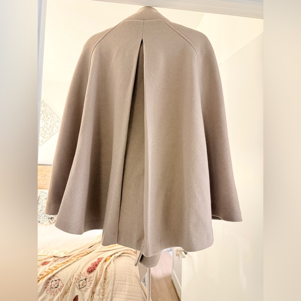 Calvin Klein Beige Cape Coat with Tie Waist - Picture 4 of 5